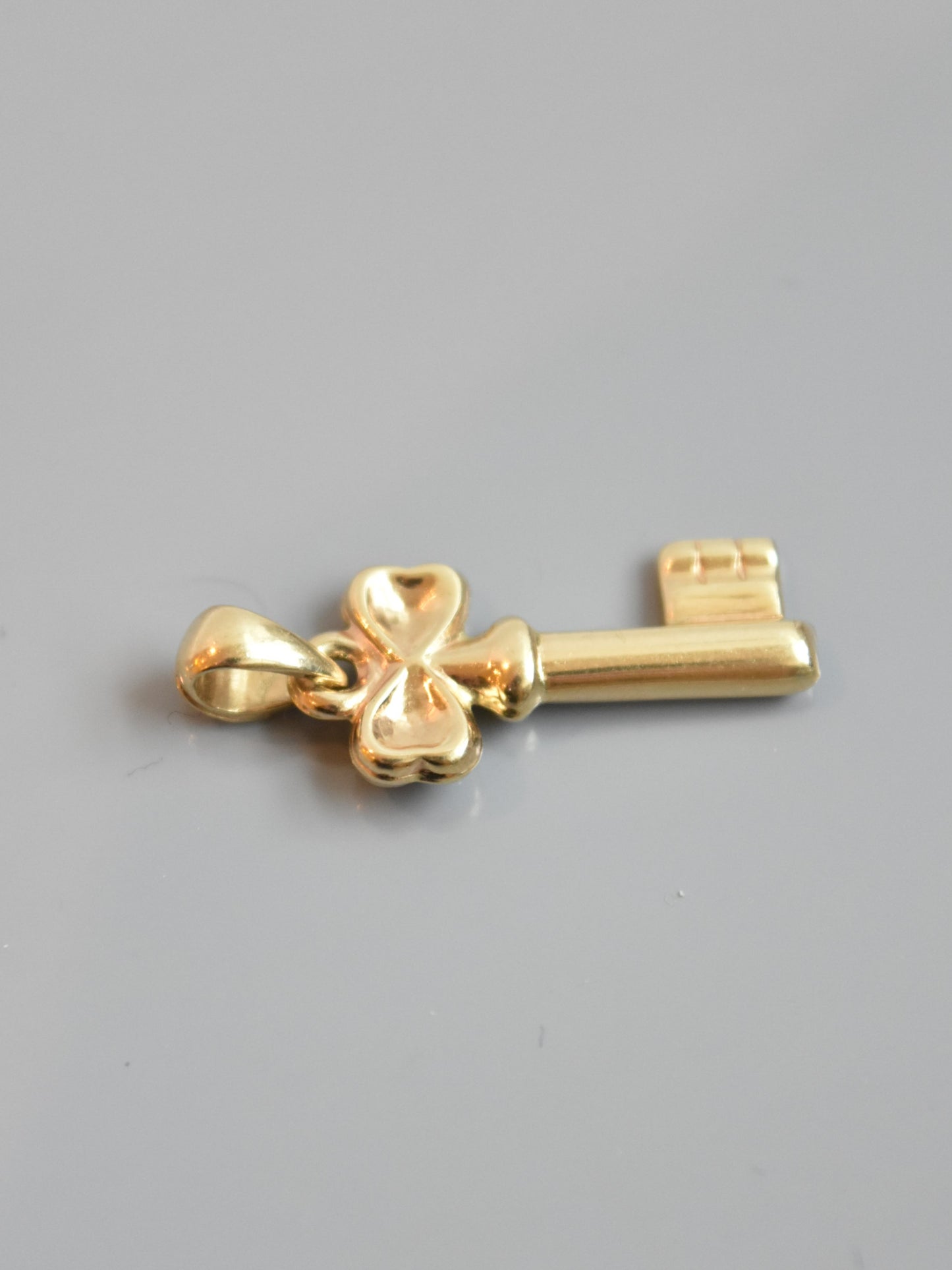 Vintage 14K Gold Puffy Key Charm