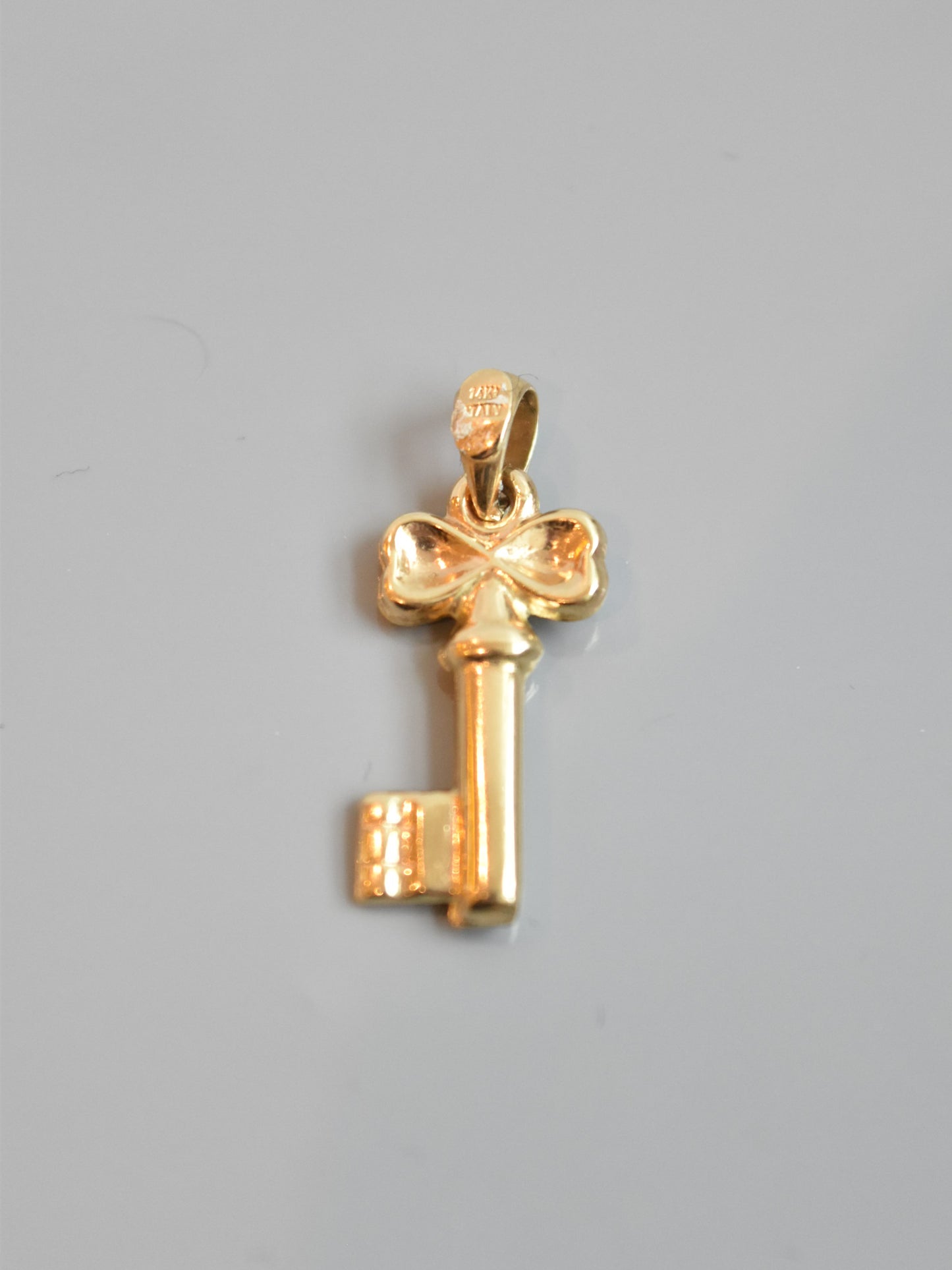 Vintage 14K Gold Puffy Key Charm