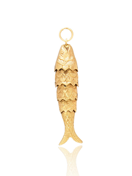 Vintage 14K Gold Large Articulated Fish Charm