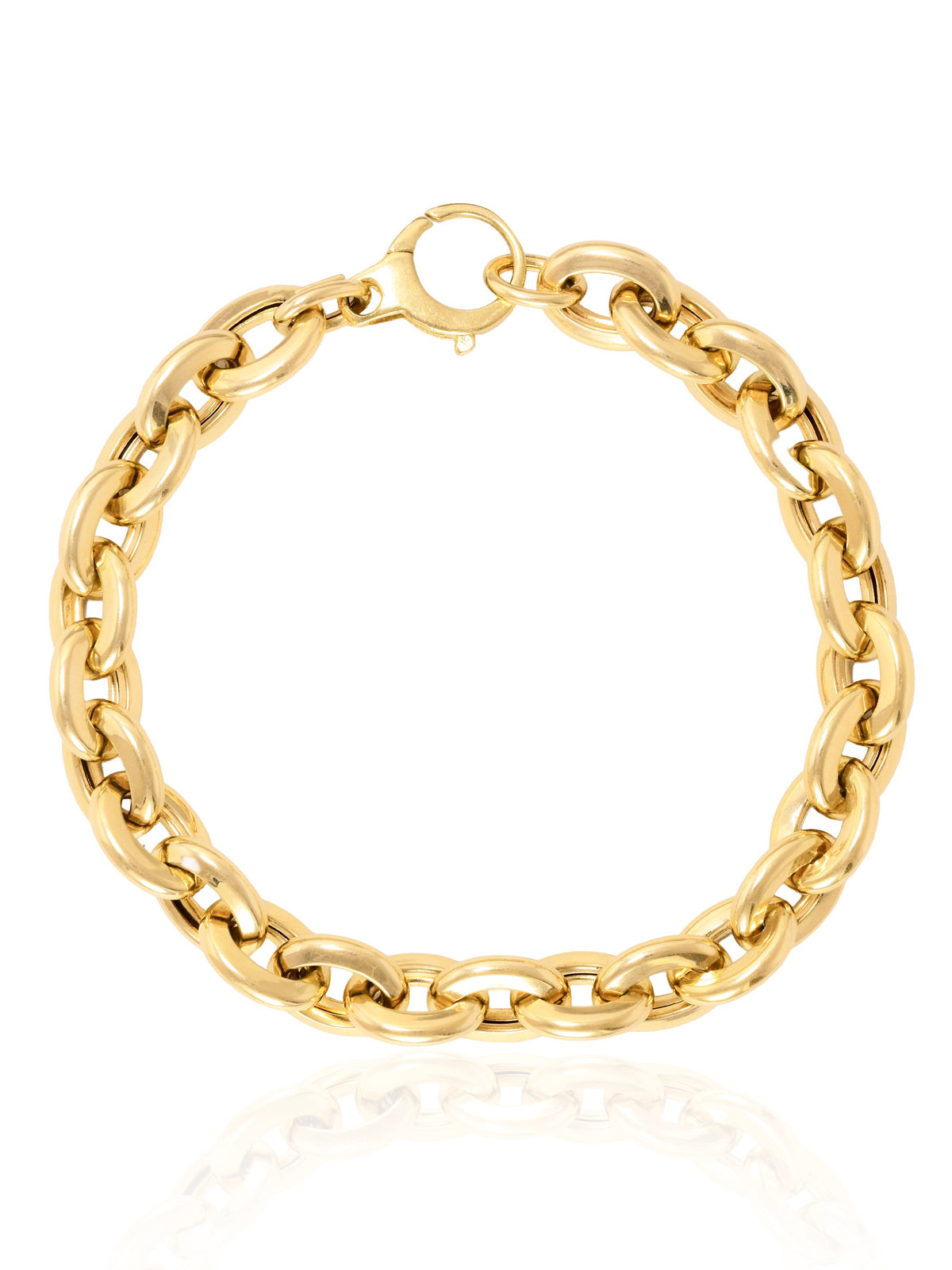 Vintage 14K Gold Oval Link Chain Bracelet