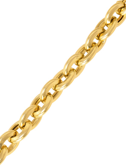 Vintage 14K Gold Oval Link Chain Bracelet