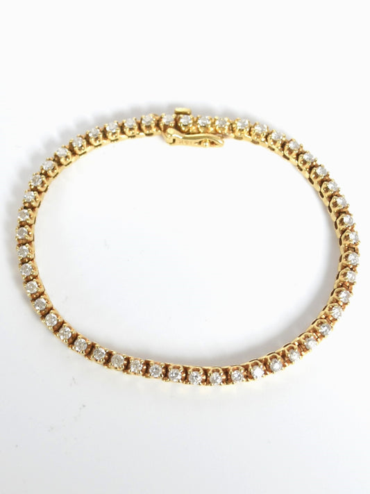 18K Gold 1.96 Carat Diamond Tennis Bracelet 6.5 inch