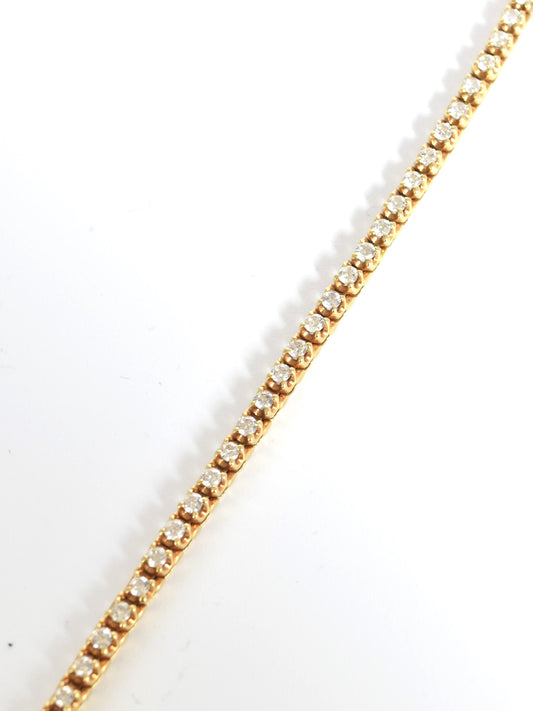 18K Gold 1.96 Carat Diamond Tennis Bracelet 6.5 inch