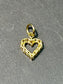 Pendentif coeur ouvert vintage en or 18 carats et diamants 