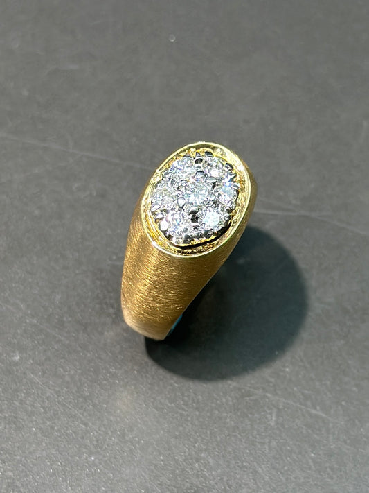 Vintage 14K Gold Diamond Cluster Ring