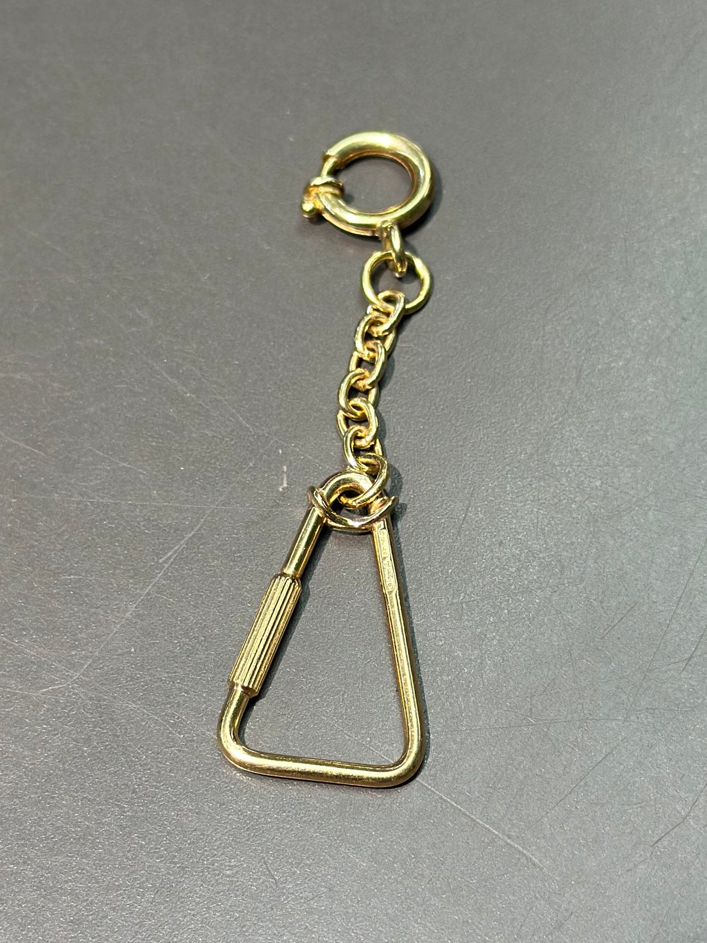 Vintage 18K Gold Carabiner Charm Holder