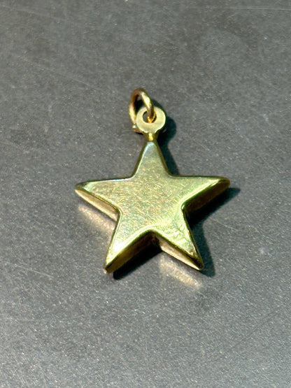 复古 14K 金蓬松星星吊饰