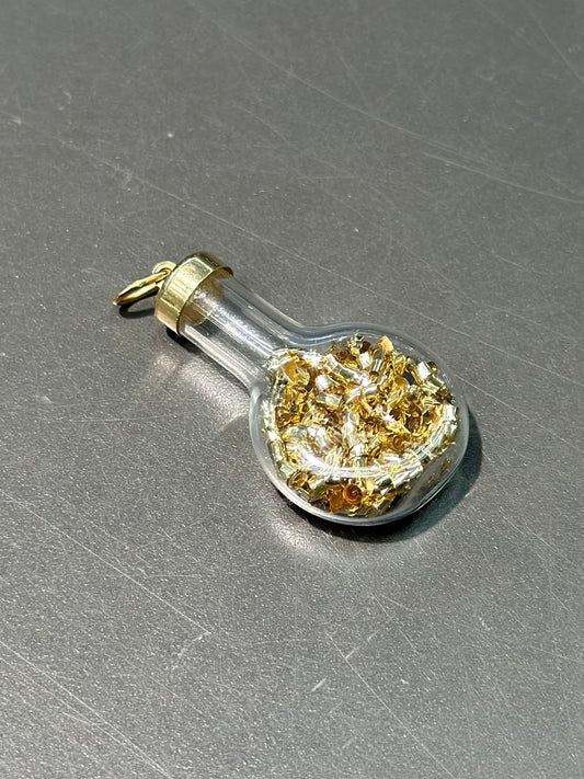 复古 14K 金粉瓶吊坠饰品