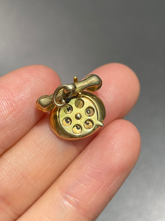 Vintage 14K Gold "Hello" & "I Love You" Telephone Charm