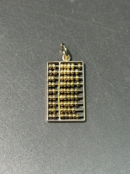 复古 14K 金算盘吊饰