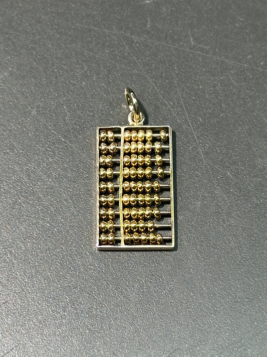 复古 14K 金算盘吊饰