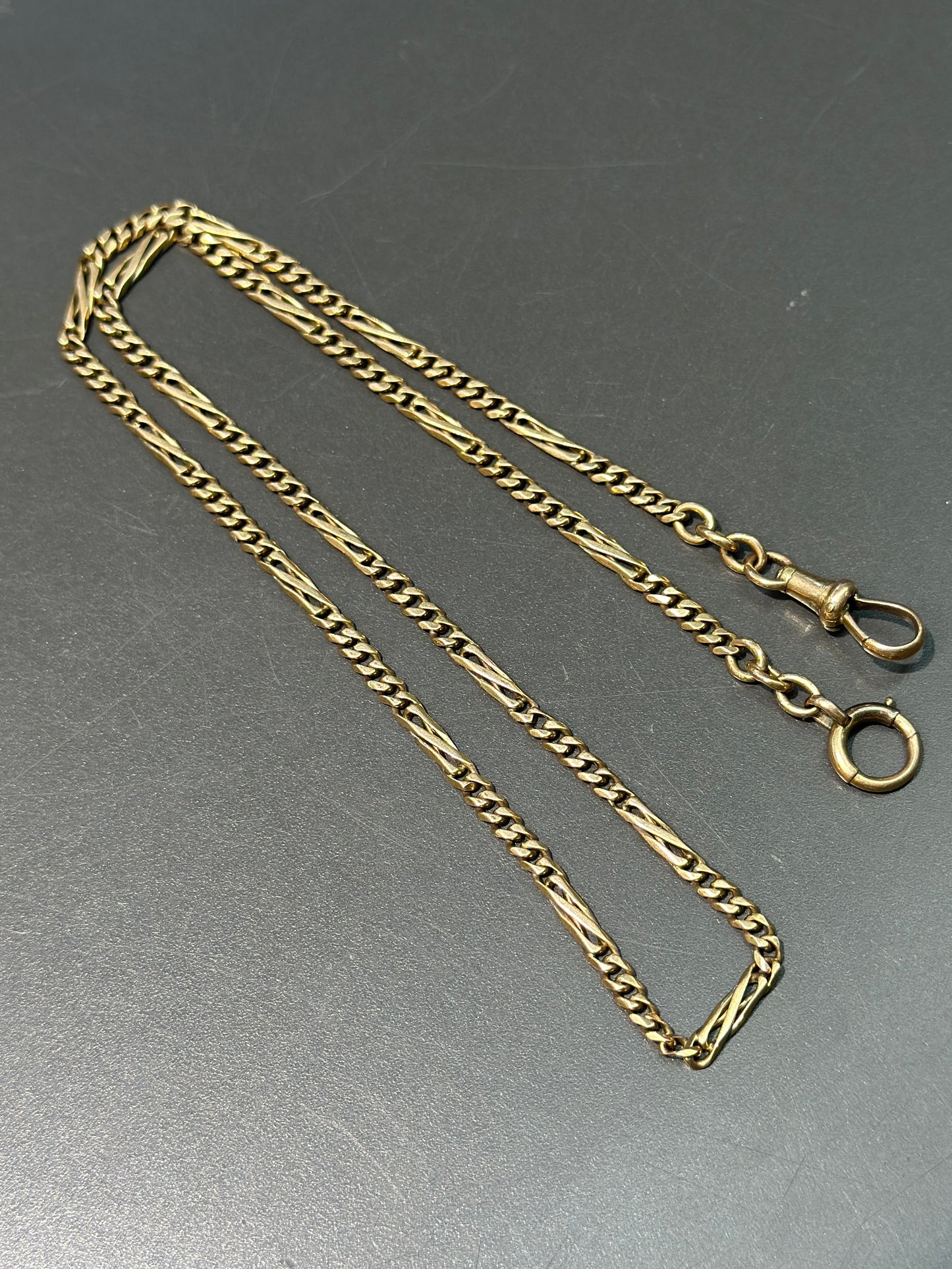 Vintage 18K Gold Curb Link Watch Chain