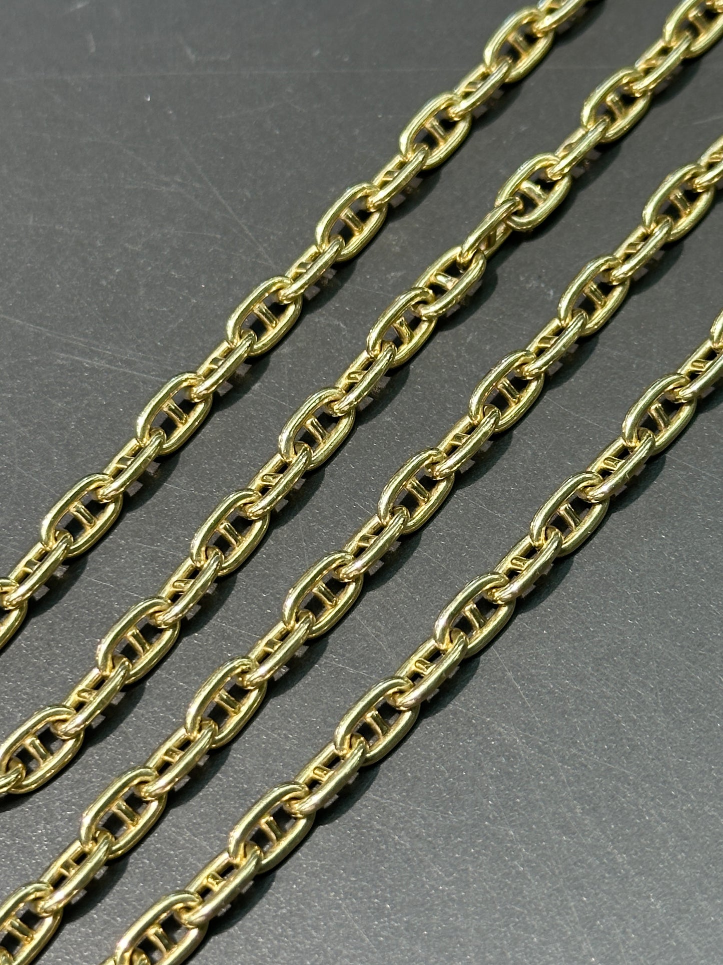 14K Gold Rounded Anchor Chain Necklace 20.0 inch