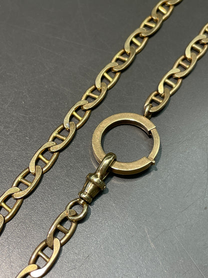 Vintage 14K Gold Mariner Chain Link Watch Chain Necklace