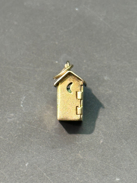 Vintage 14K Yellow Gold Articulating Sam and Lew Outhouse Enamel Charm