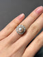 Vintage 14K Gold Pearl and Diamond Halo Ring