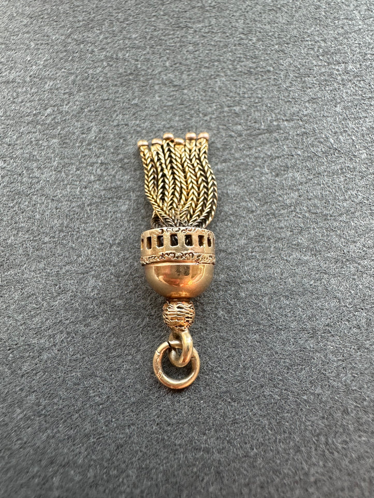 Victorian 14K Gold Tassel Pendant Charm