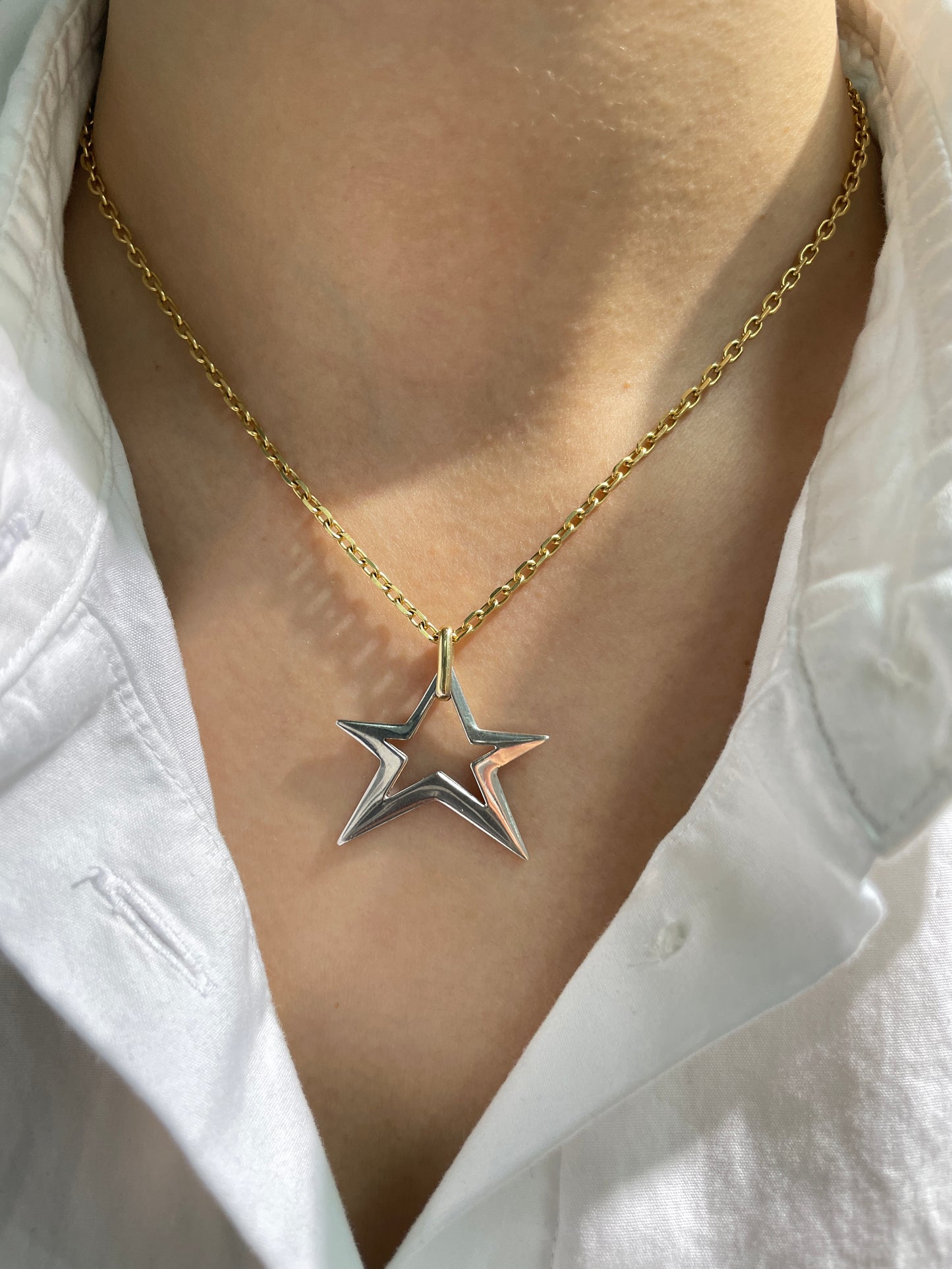 Vintage 14K Two-Tone Gold Star Charm