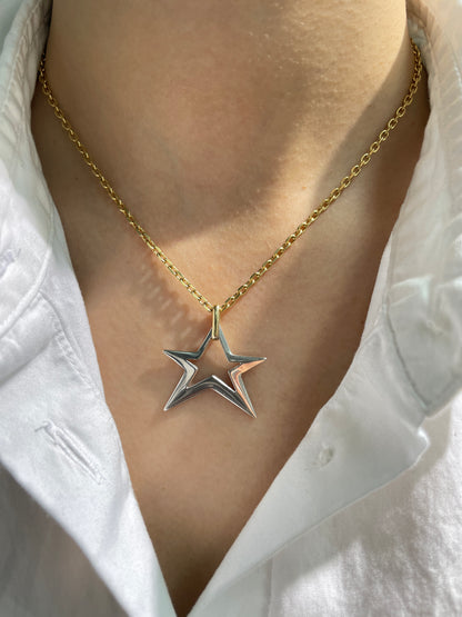 Vintage 14K Two-Tone Gold Star Charm