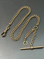 Vintage 14K Yellow Gold Curb Link Albert Watch Chain Necklace