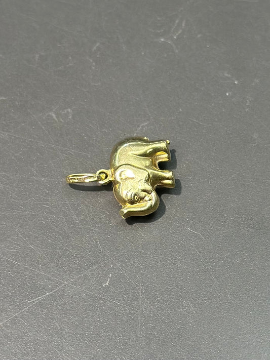 Vintage Italian 14K Gold Hollow Elephant Charm