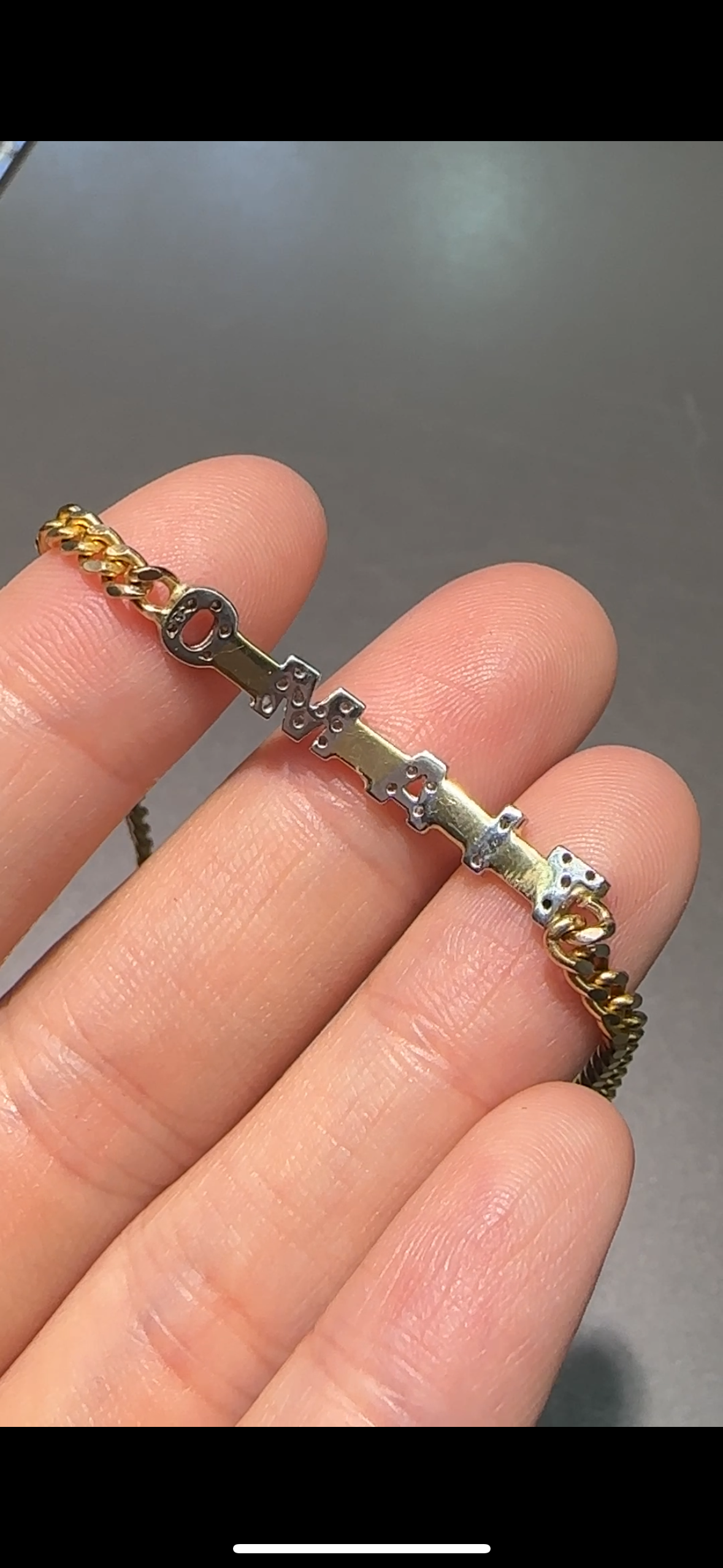 18K 黄金 0.22 CTW 钻石 Ti Amo 链环手链