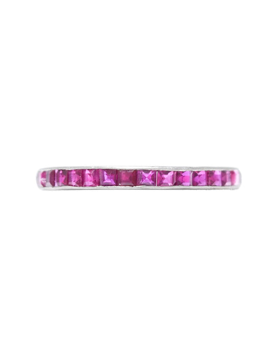 Antique French Platinum Ruby Band Ring