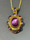 Victorian Etruscan 14K Gold Amethyst Locket