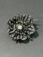 French Victorian Silver and 18K Gold Diamond Flower Brooch