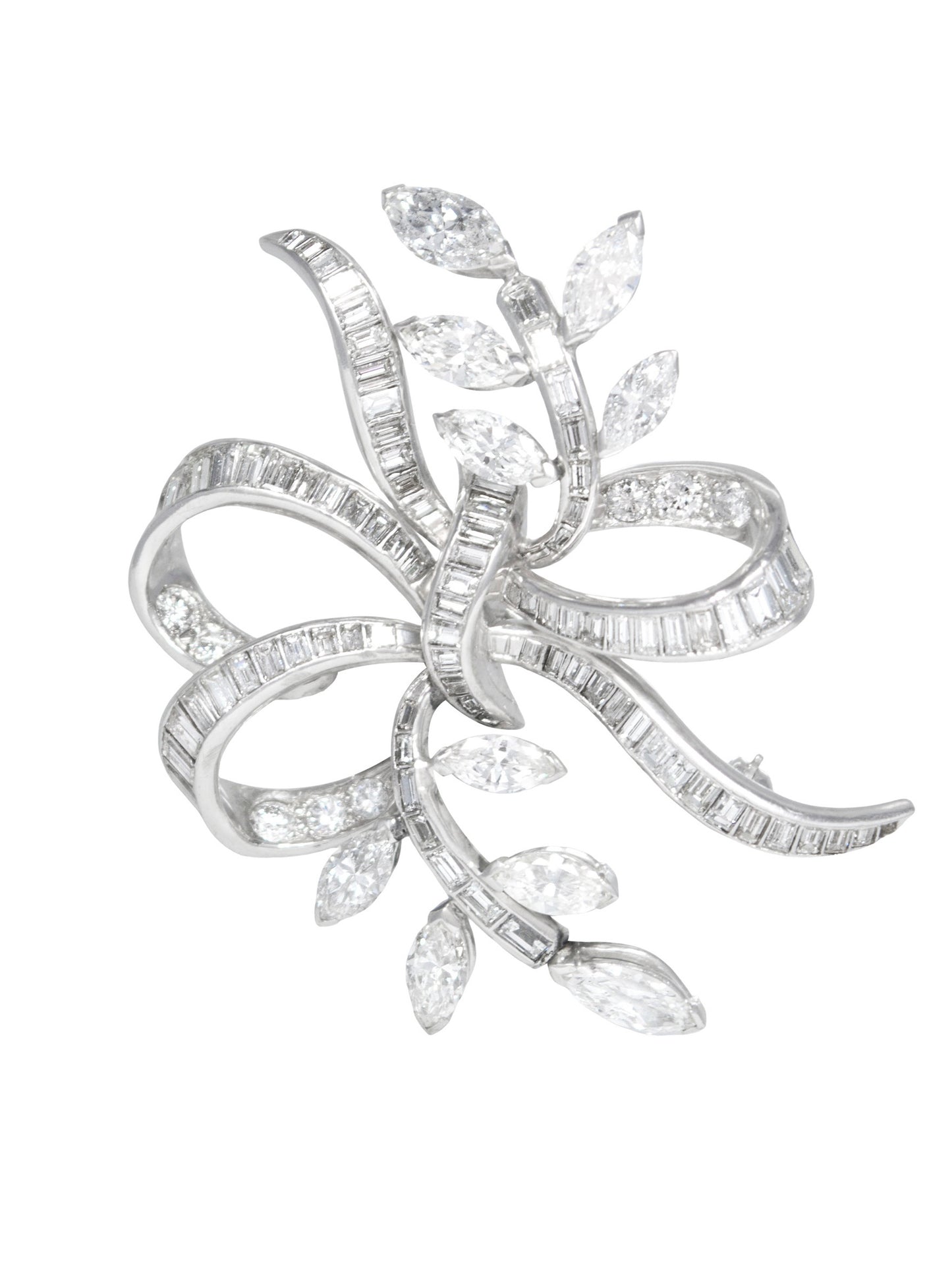 Mid-Century Platinum 9.18 CTW Diamond Spray Pendant Brooch