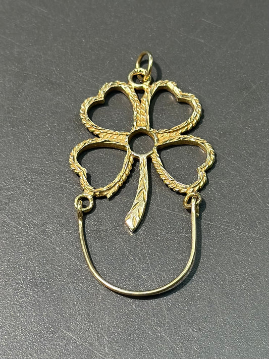 Vintage 14K Gold Charm Holder Pendant