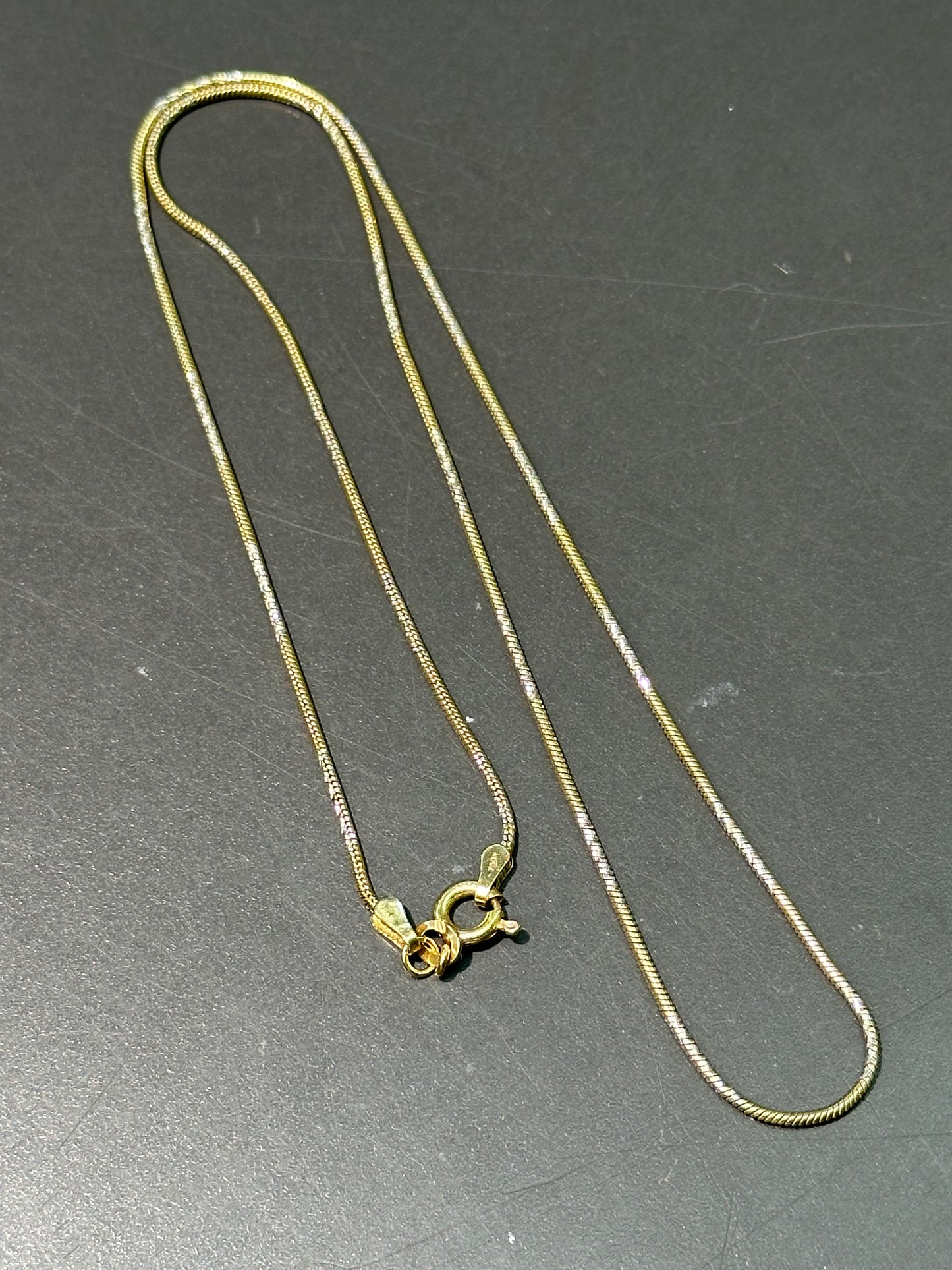 Vintage 18K Gold Two Tone Snake Chain Necklace