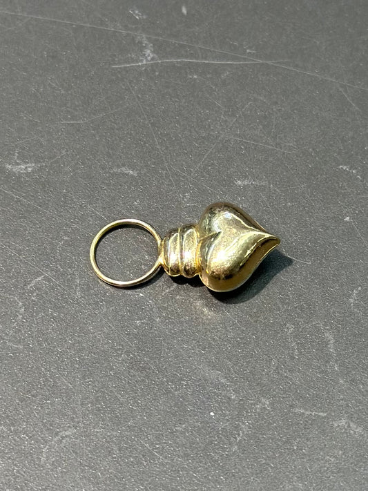复古 14K 金蓬松心形吊坠