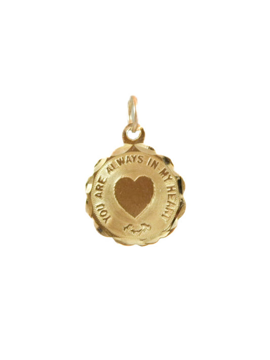Vintage 14K Yellow Gold "You Are Always in My Heart" Charm