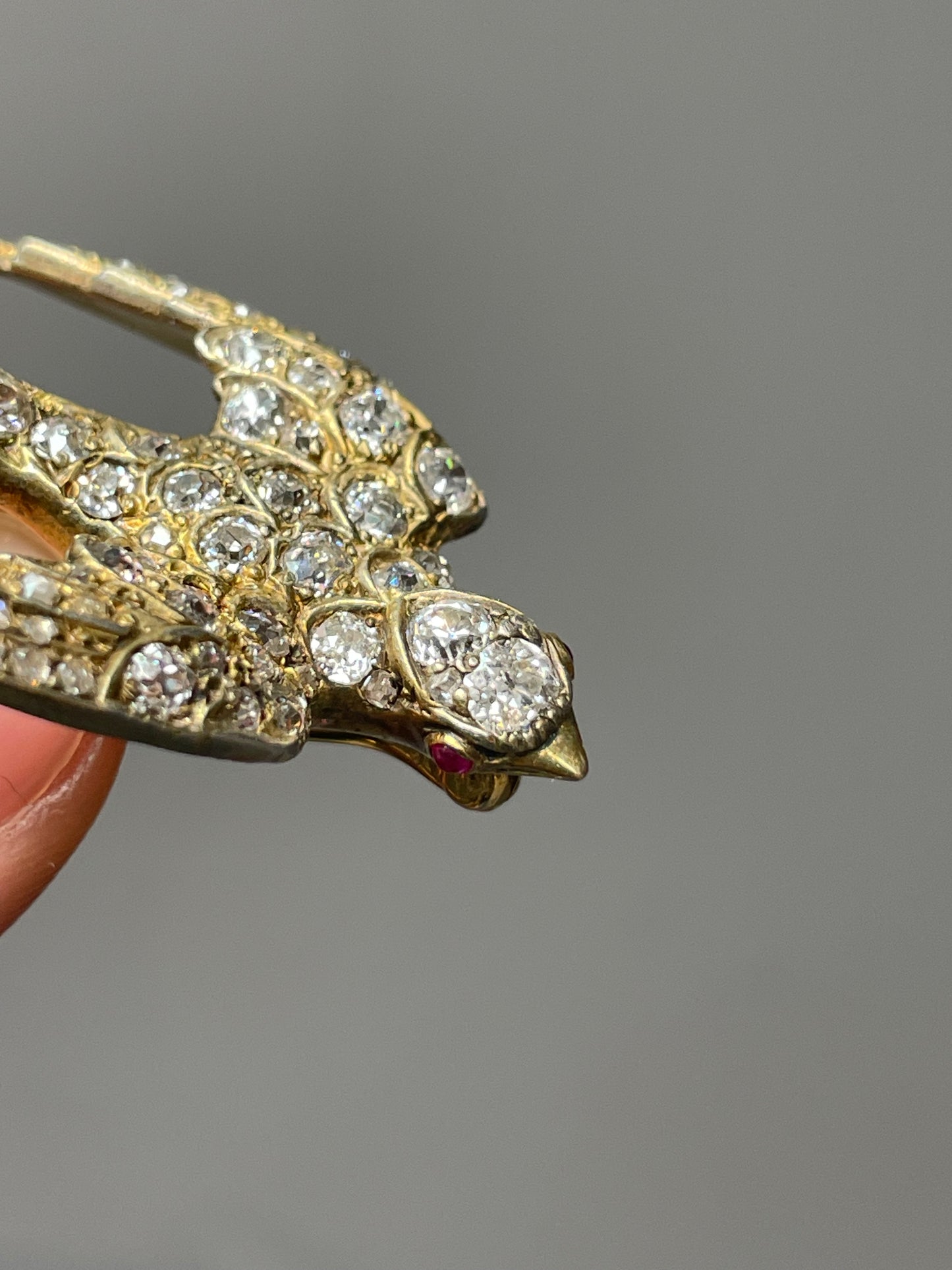 Antique 14K Yellow Gold 3.68 CTW Diamond St. Esprit Brooch