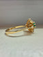 Vintage 14K Gold Green Emerald Diamond Ring SZ 6