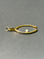 Art Nouveau 18K Gold Pearl Wish Bone Charm