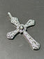 Art Deco Platinum Seed Pearl and Diamond Cross Pendant