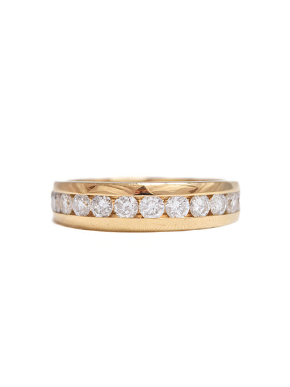 14K Gold 0.98 CTW Diamond Half Eternity Band Ring