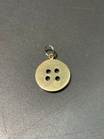 Vintage 14K Yellow Gold Button Charm Pendant