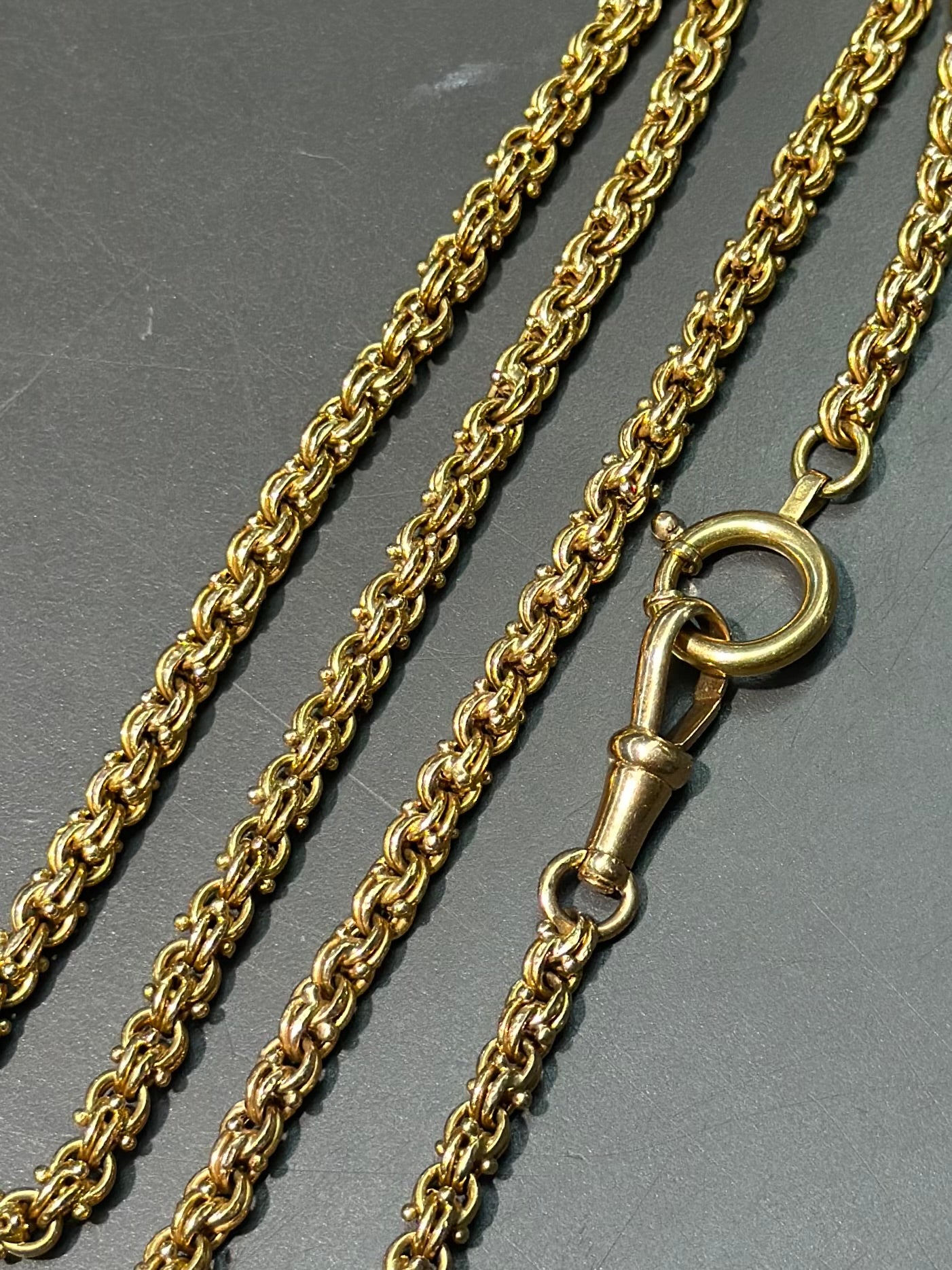 Antique 18K Gold Fancy Link Watch Chain