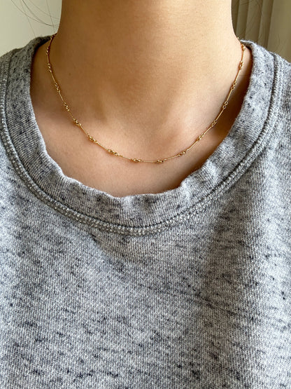 14K 金扭纹链式项链