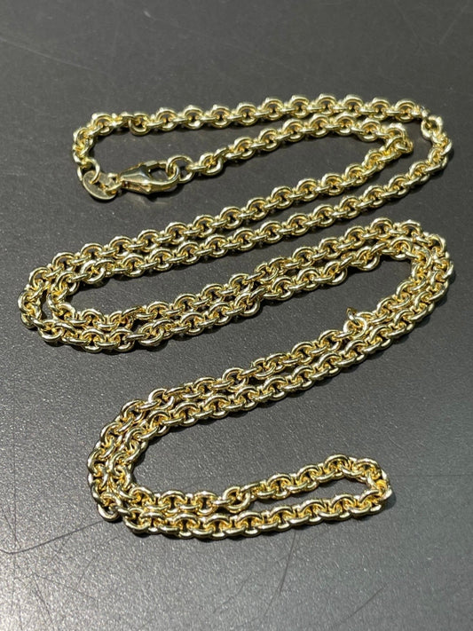 14K Yellow Gold 3.0 mm Rollo Chain Necklace 20.0 inch