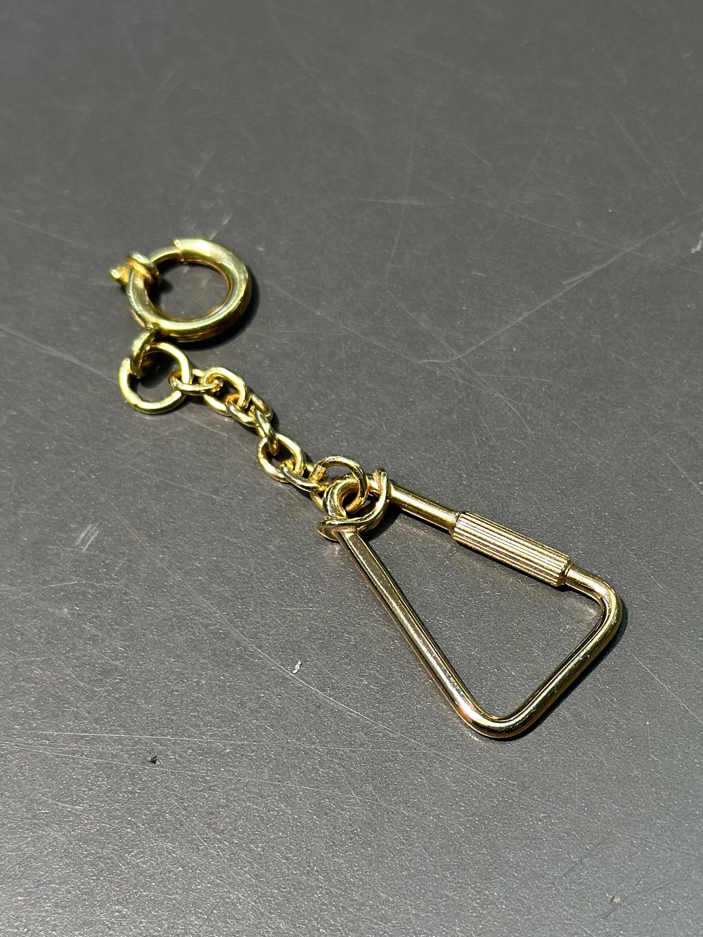 Vintage 18K Gold Carabiner Charm Holder