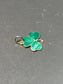 Vintage 14K Gold Enamel Three Leaf Shamrock Clover Charm