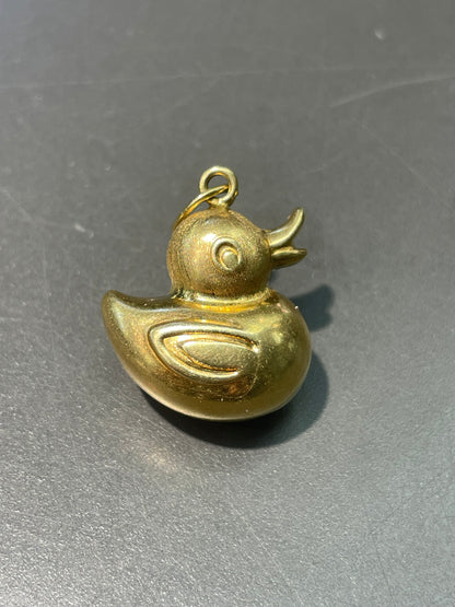 Vintage 18K Yellow Gold Puffy Ducky Charm
