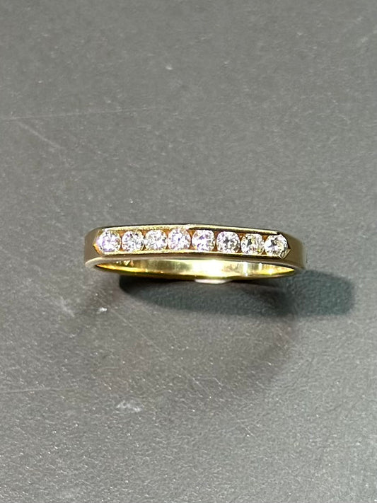 14K Gold Contemporary Diamond Ring SZ 6