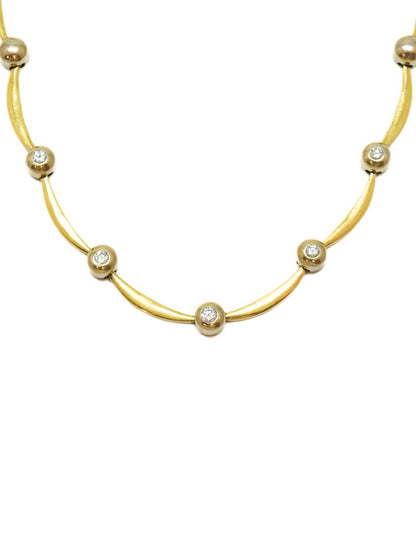 14K Gold 0.53 CTW Diamond Bezel Collier Necklace