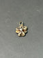 Art Nouveau 14K Gold Enamel Pearl Purple Pansy Flower Charm