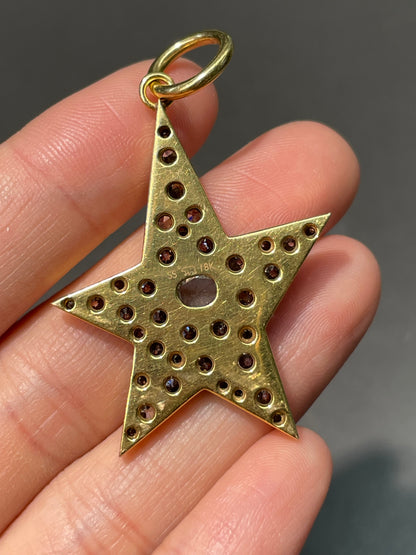 Single Stone 18K Gold Large Kinsley 4.0 CTW Diamond Star Pendant
